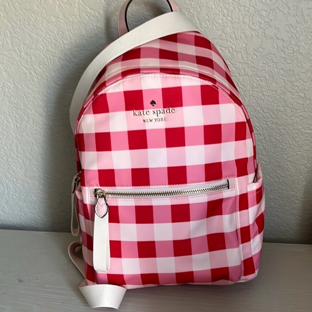 NWT Gingham Red & Pink Kate Spade Chelsea
Medium Backpack